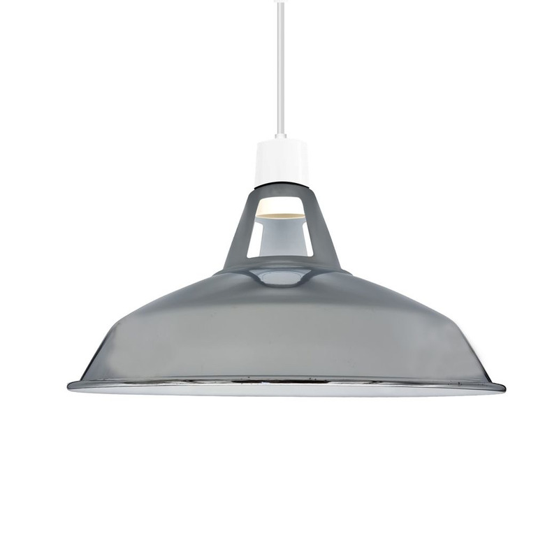 Industrial Barn Pendant Lampshade - Metal, Various Colours