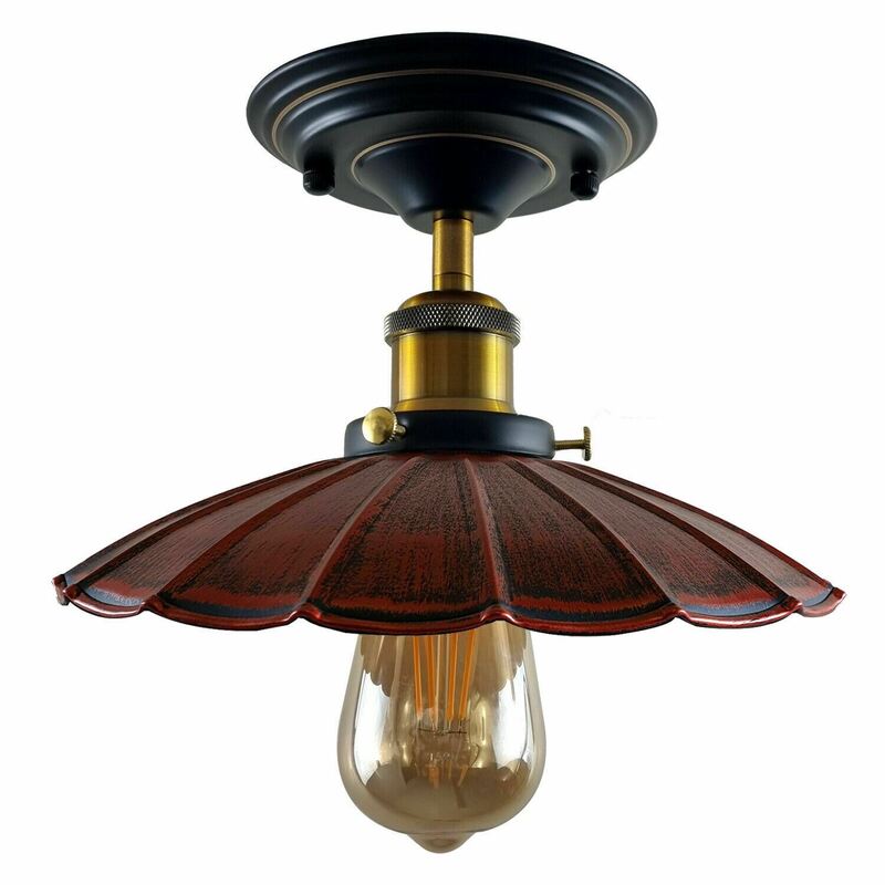 Ledsone Metal Ceiling Light Umbrella Industrial Retro Loft Indoor Lighting - Ambient