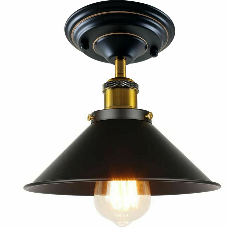 Ledsone Metal Cone Ceiling Light Fitting - Vintage Industrial Indoor Lighting