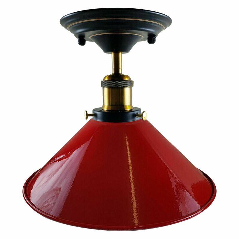 Ledsone Metal Cone Flush Mount Ceiling Light - Vintage Style