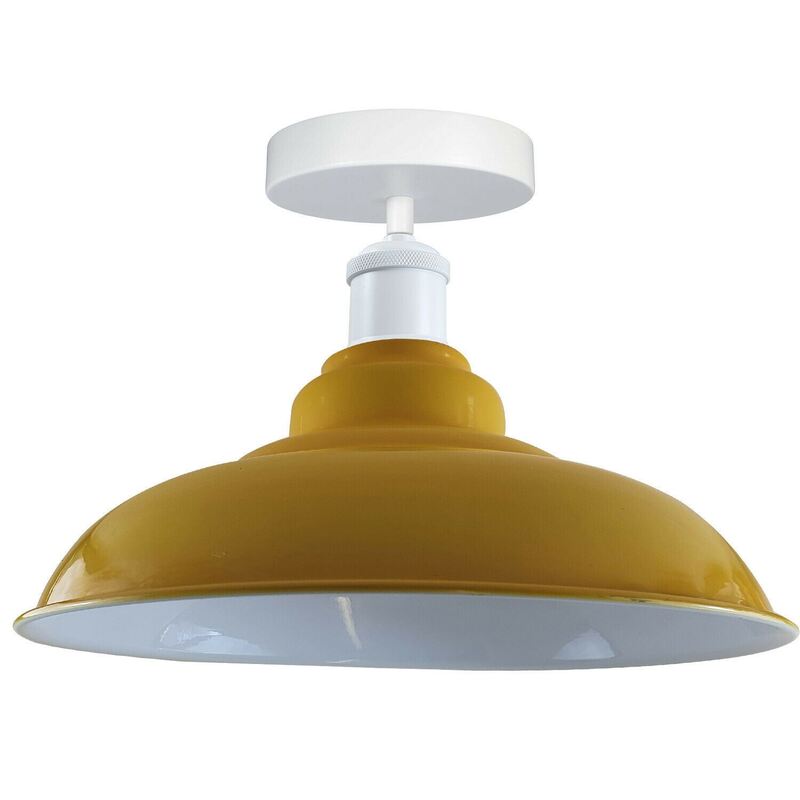 Ledsone Metal Flush Mount Bowl Ceiling Light - Modern Industrial Indoor Lighting