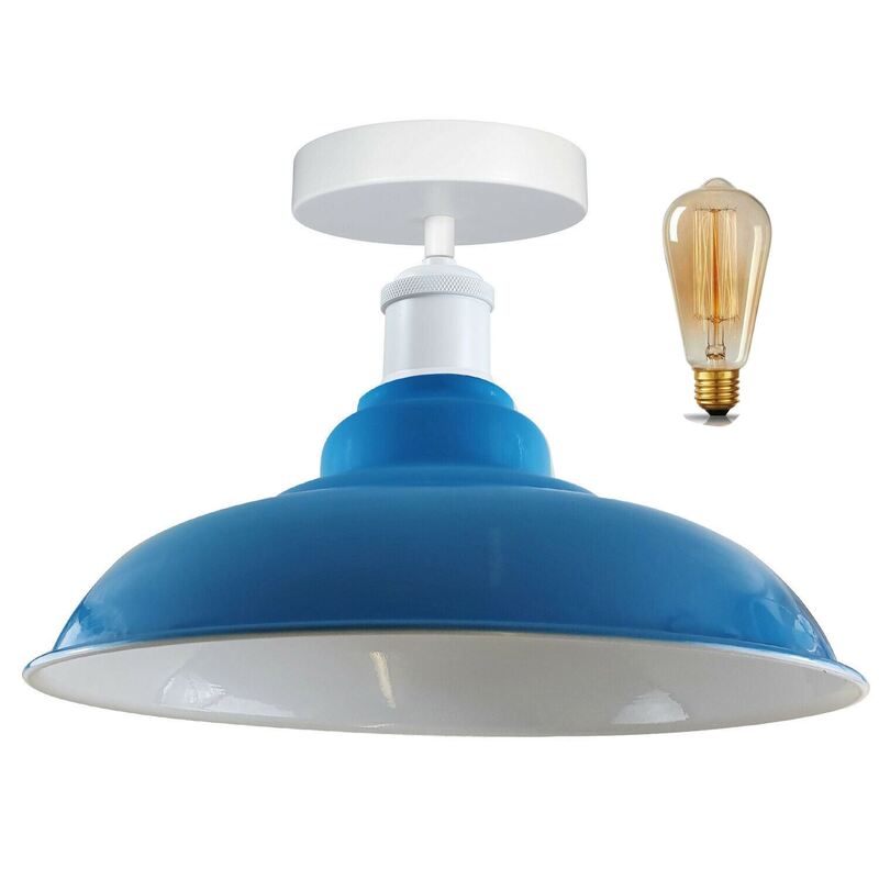 Ledsone Metal Flush Mount Ceiling Light - Bowl Shade, Industrial Style Indoor Lighting