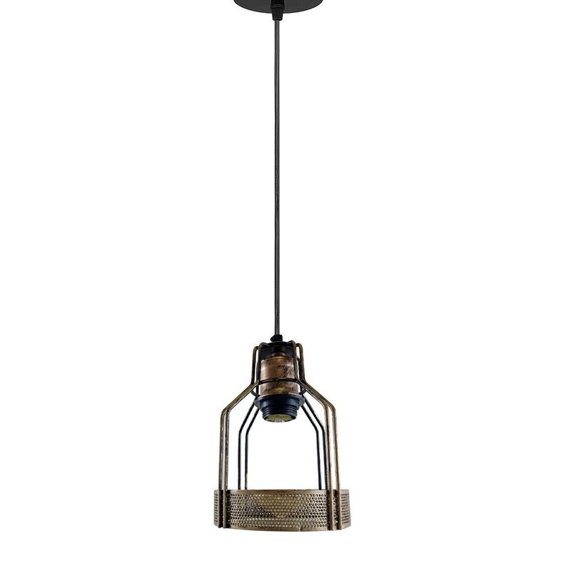 Ledsone Brushed Copper Metal Bird Cage Ceiling Pendant Light - Indoor Lighting