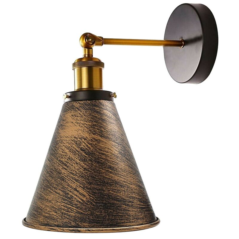 Ledsone Metal Cone Industrial Wall Light - Vintage Indoor Lighting For Kitchen, Living Room