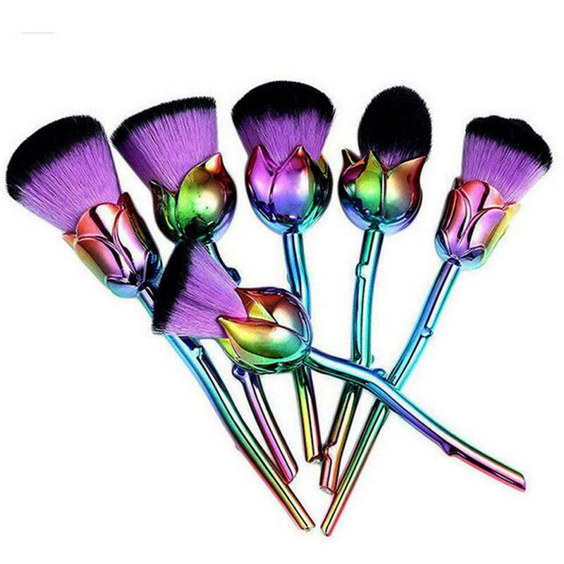 Aquarius Rose Makeup Brush Set With Glossy Handles