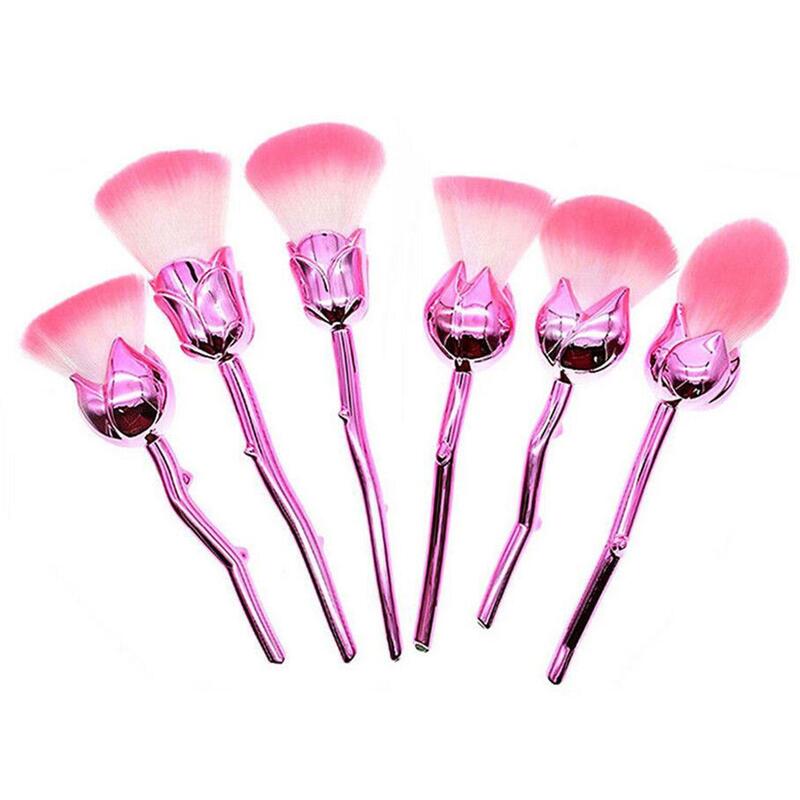 Aquarius Enchanted Rose Makeup Brush Set - Glossy Handles, Versatile, High-quality Bristles