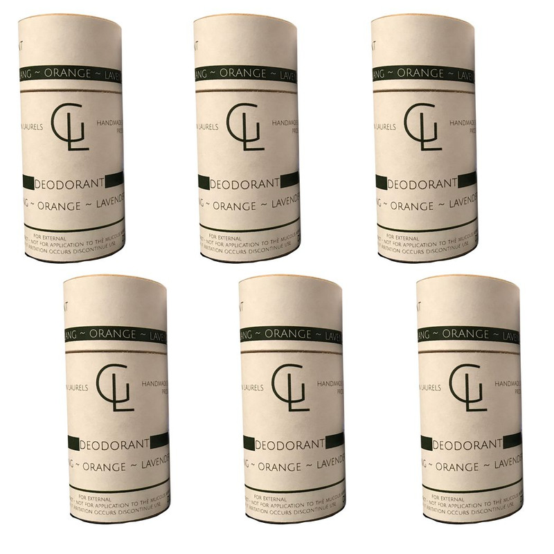 Green Laurels Natural Deodorant - Ylang, Orange, Lavender Scent - 40ml X6 Tubes