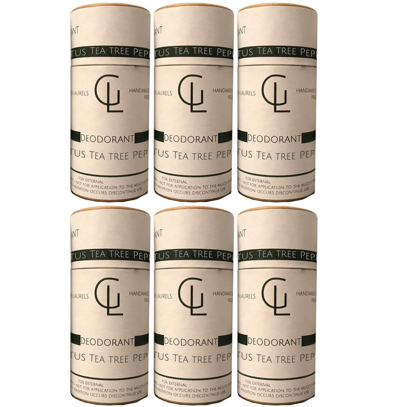 Green Laurels Natural Deodorant Eucalyptus, Tea Tree, Peppermint Scent 6 X 40ml Tubes