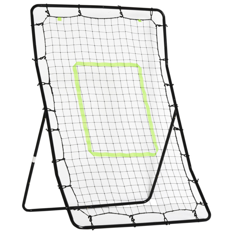 Baseball Rebounder Net Target Ball Kickback Training Equipment - Metal Frame, Pe Net, Includes Ground Nails