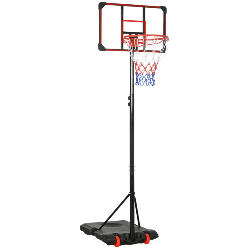 Sportnow Adjustable Basketball Hoop And Stand With Wheels - 1.8m To 2m