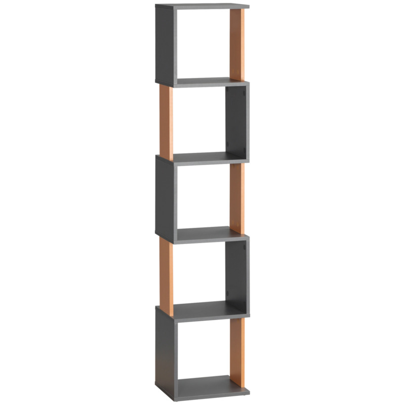 Homcom 5-tier Geometric Bookshelf - Freestanding Bookcase Storage Shelves