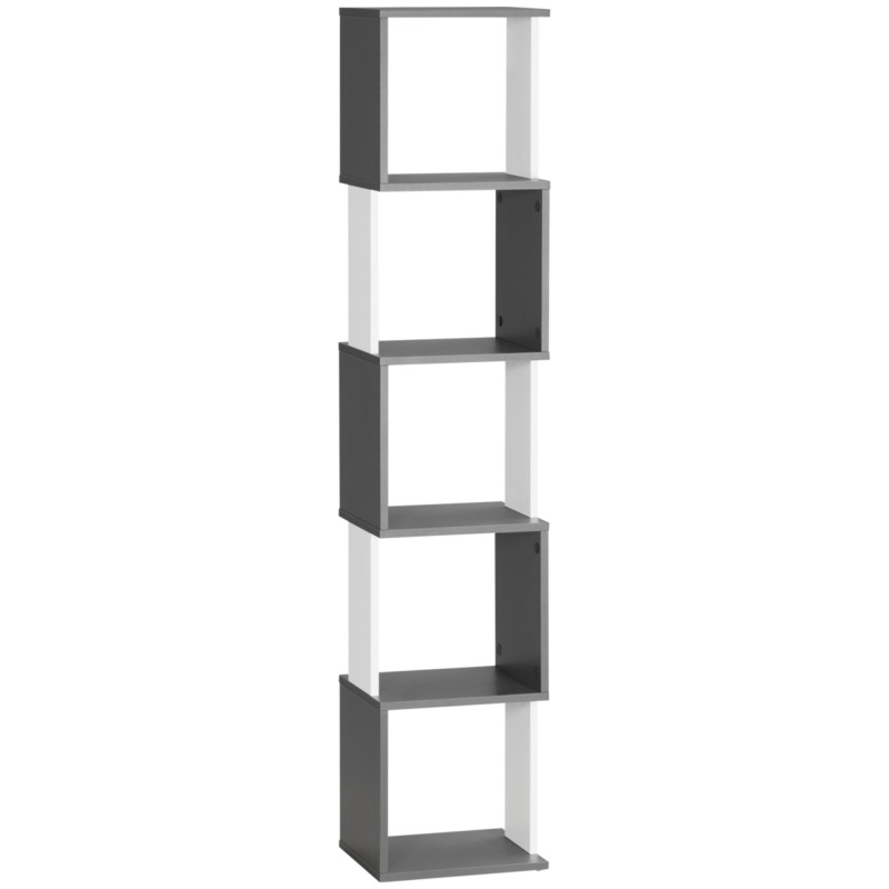 Homcom 5-tier Cubist Bookshelf Freestanding Bookcase Storage Shelves - White