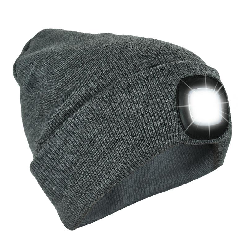 Knit Beanie Hat With 4 Led Headlamp - Hands-free Light Cap For Outdoor Adventures