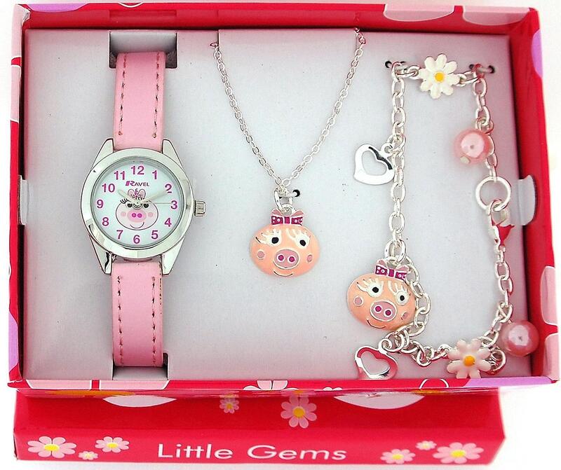 Ravel Little Gems Watch And Jewellery Set Little Piggy