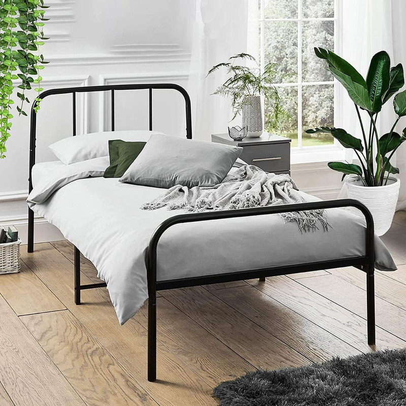 House Of Home Extra Strong Metal Single Bed Frame - Black