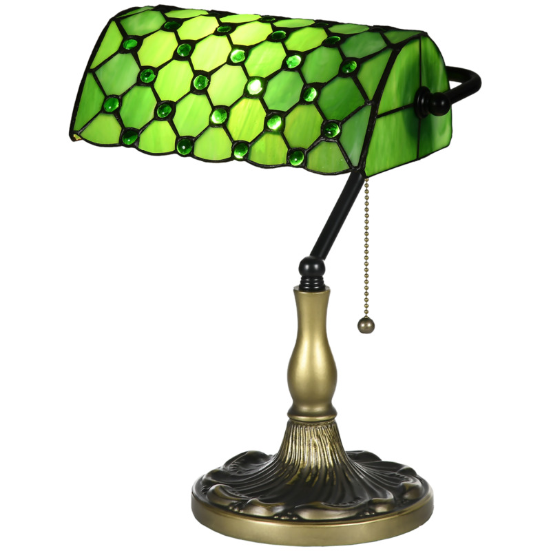 Homcom Stained Glass Table Lamp - Romantic Ambiance For Bedroom, Bedside