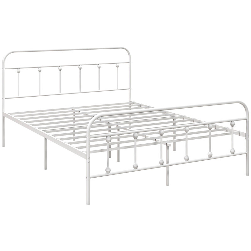 Homcom Metal Double Platform Bed Frame W Underbed Storage - 135 X 190cm Mattress Size