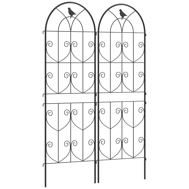 Outsunny Metal Garden Trellis Set Of 2 Outdoor Plant Support Panels - 150 X 50cm