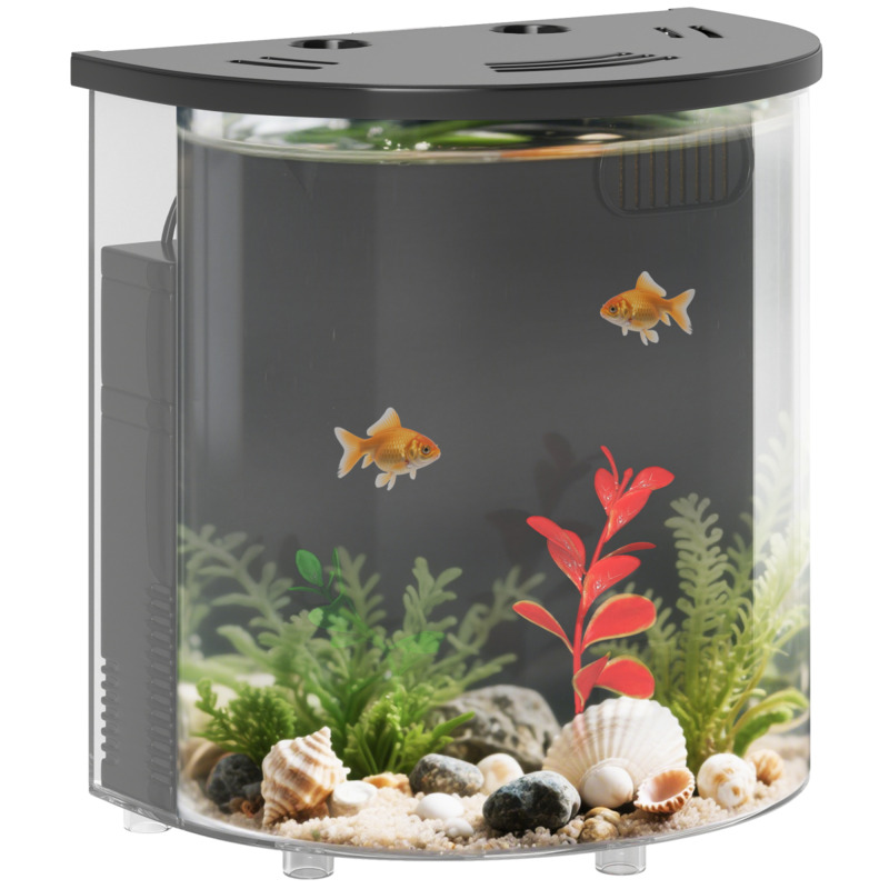Pawhut 3l Nano Aquarium Starter Kit With Filter & Led Light