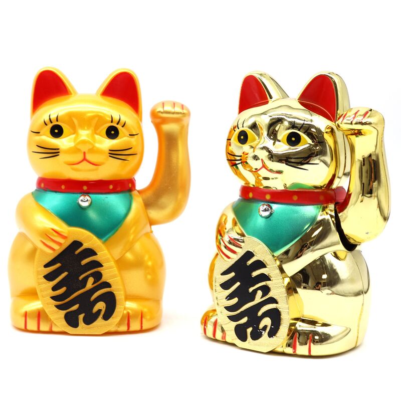Lucky Cat Waving Figurine - 15cm