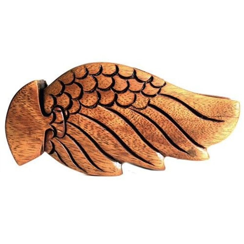 Sheesham Wood Puzzle Box - Bali Magic - Angel Wing Design