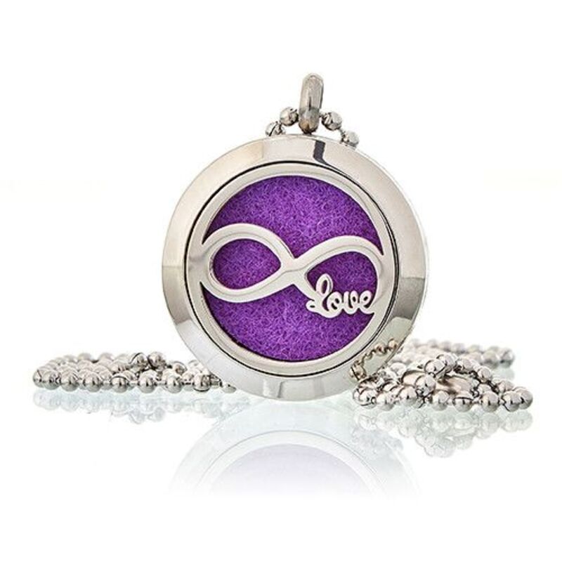 Stainless Steel Aromatherapy Diffuser Necklace - Infinity Love 25mm
