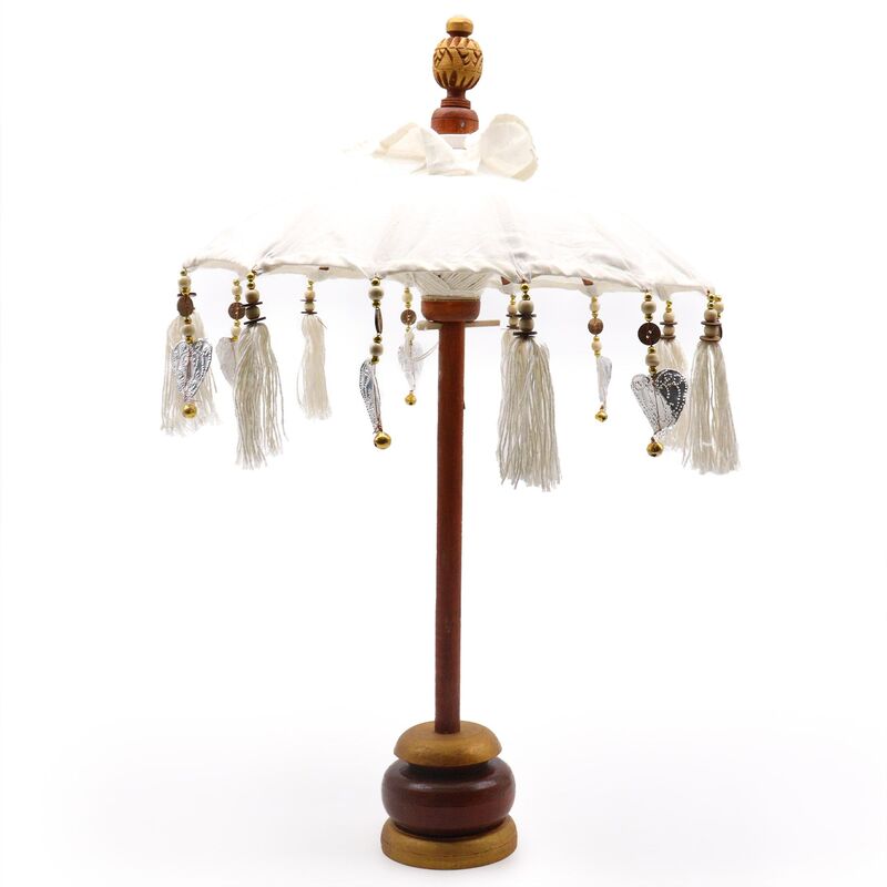 Canvas Parasol - Handcrafted Natural Balinese Home Decor - 40cm