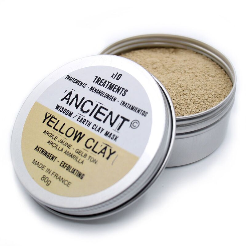 Pure Yellow Clay 80g - French Sourced Deep Cleansing & Pore Unclogging Skincare