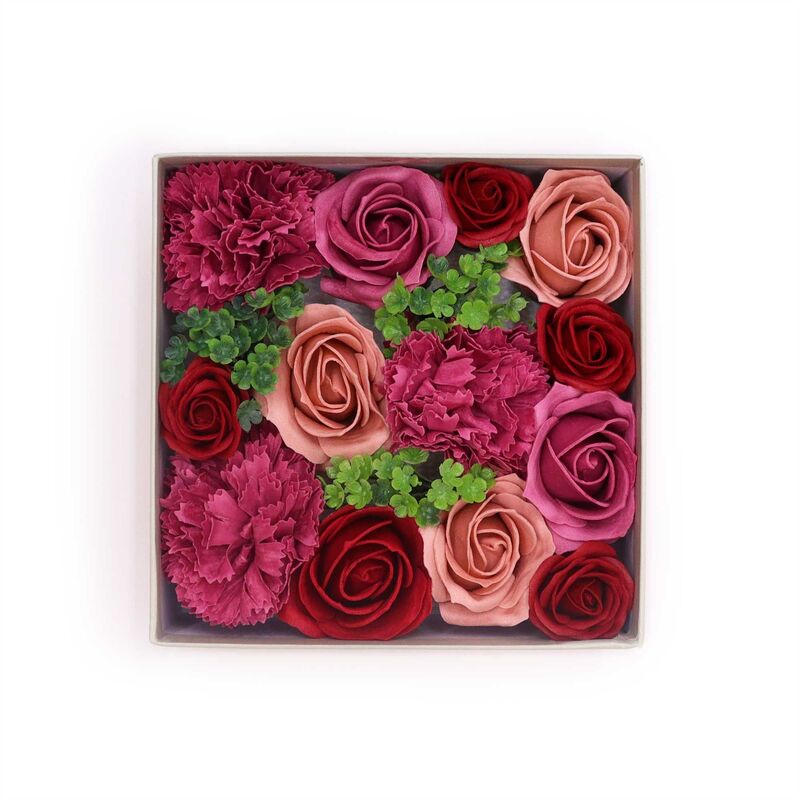 Soap Flower Gift Set Vintage Roses Square Box Romantic Elegance Lasting Memories