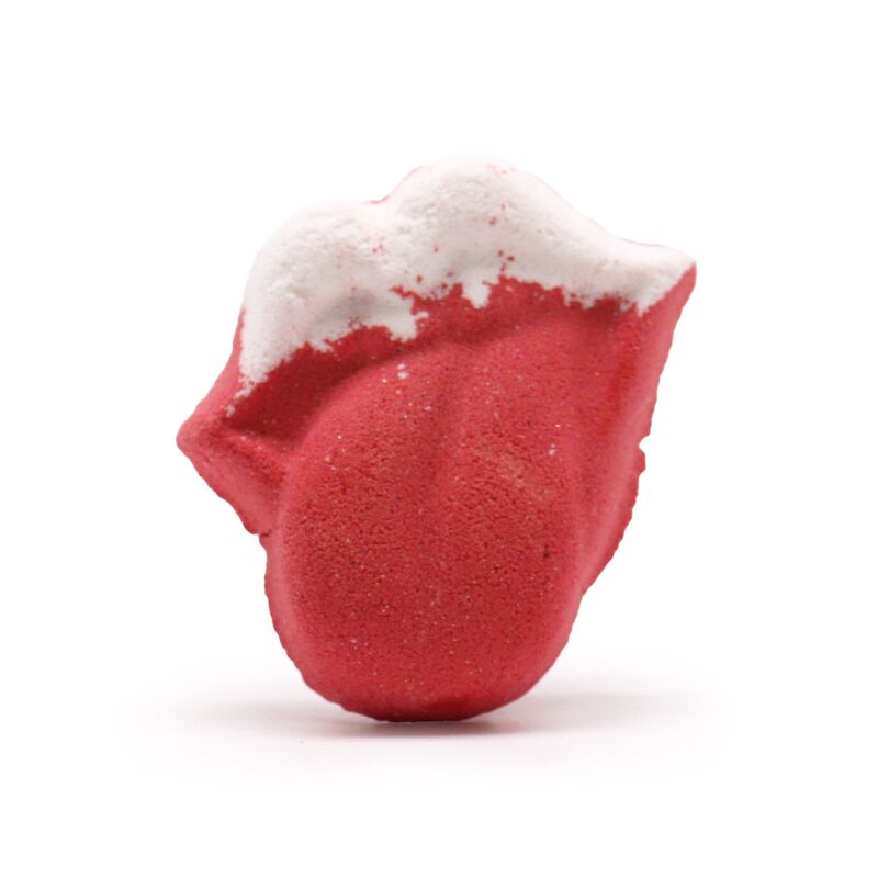 Lips Bath Bomb 60g - Raspberry & Pomegranate Scented, Foaming