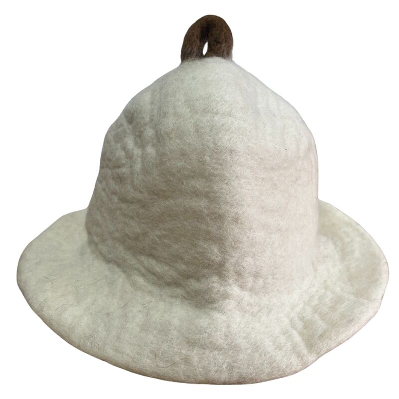 Wool Felt Sauna Hat - Natural