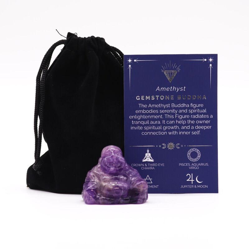 Amethyst Small Buddha - Gemstone Figurine For Calm & Mindfulness