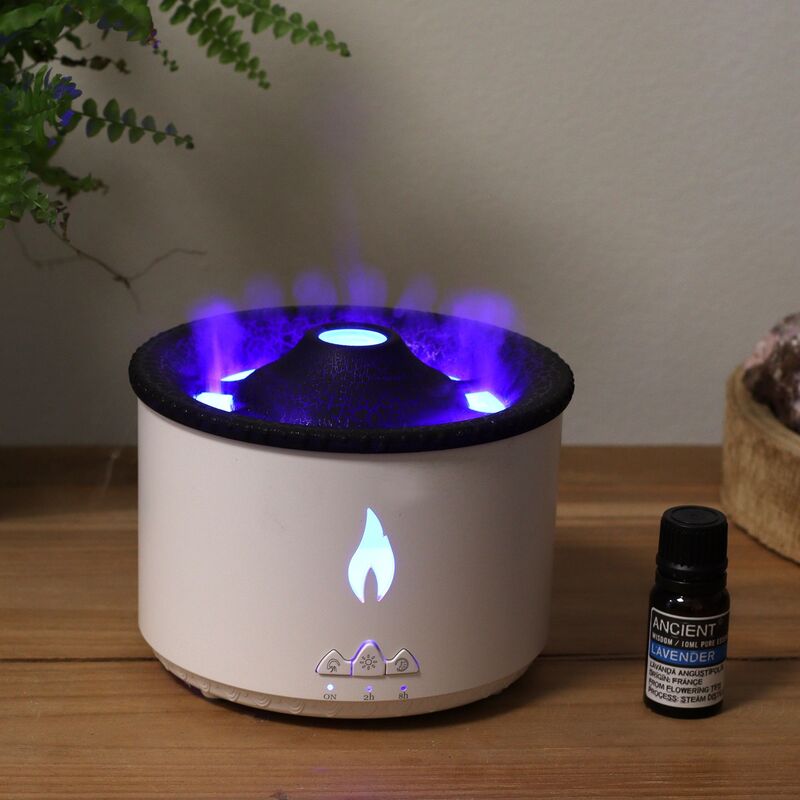 Volcano Effect Aroma Diffuser 360ml - Humidifier With Mood Lighting - Flameless - Ultrasonic - 2 Colours