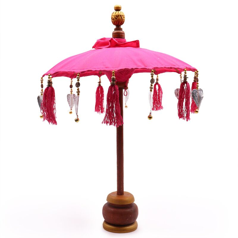 Handmade Premium Canvas Parasol - Bali Home Decor - 68cm High, 40cm Wide