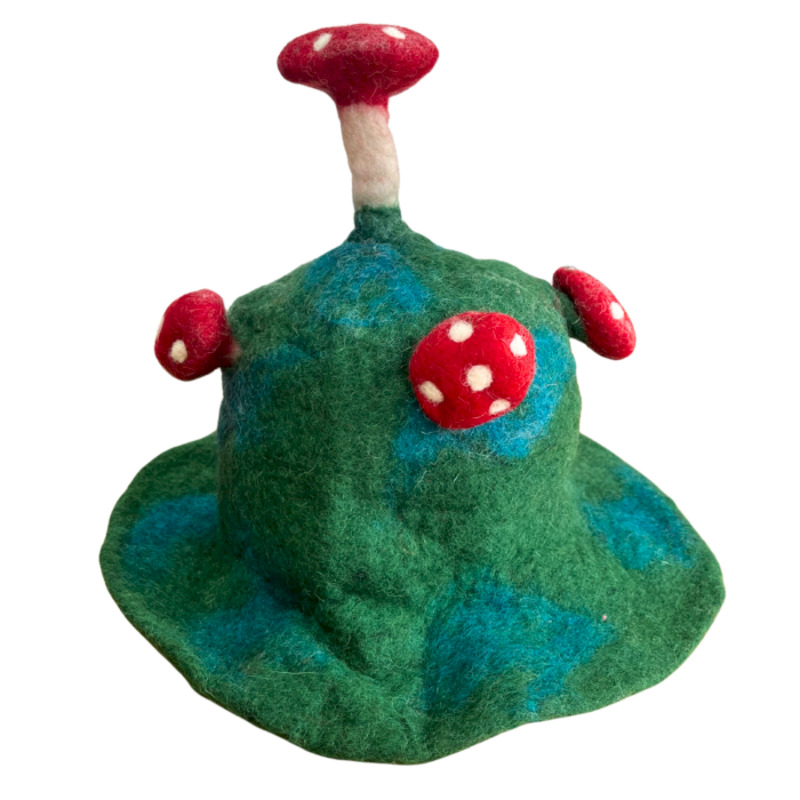 Felted Mushroom Hat - Moss Mountain Green