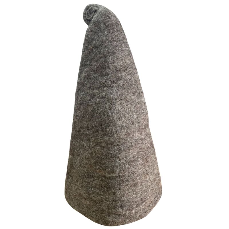 Felted Sauna Wizard Hat - 100% Natural Wool - Brown