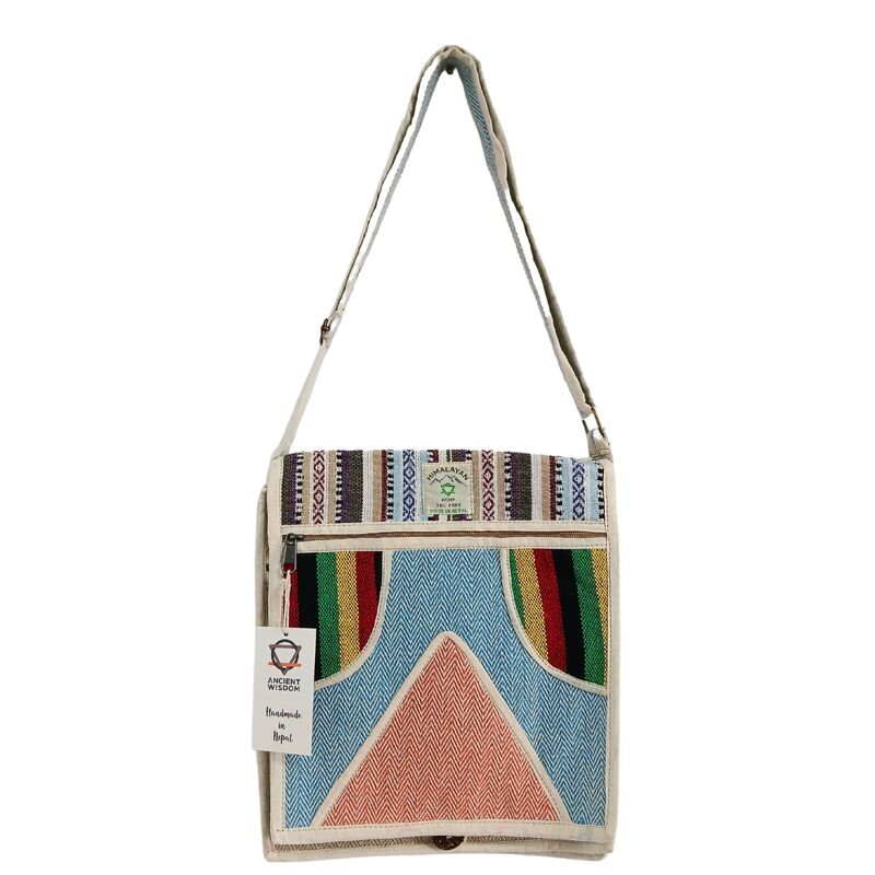 Durable Hemp Laptop Messenger Bag - Eco-friendly, 15-inch Laptop Compatible, Adjustable Strap