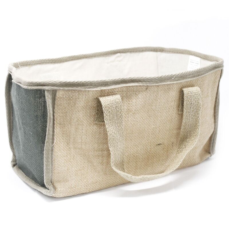 Jute Cotton Shopping Basket - 33x18x20cm - Charcoal