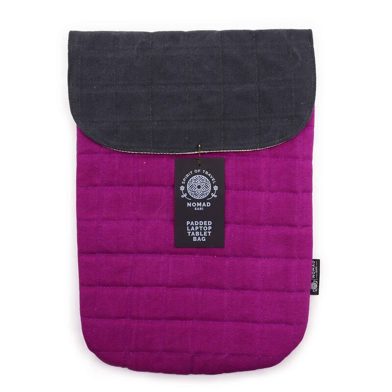 14oz Stonewashed Cotton Padded Laptop Pouch - Purple Haze - 13 Inch