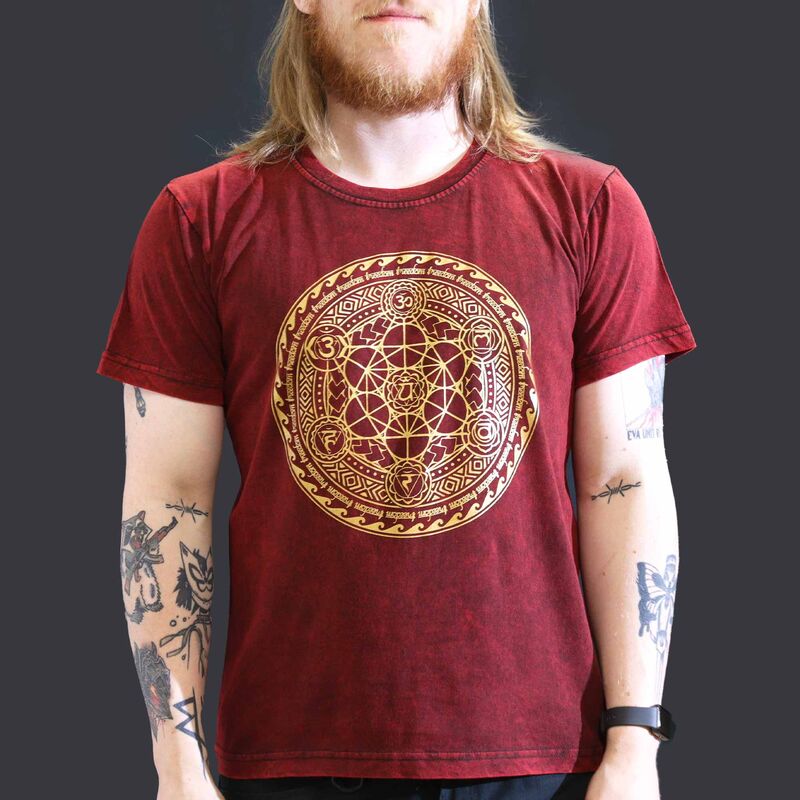 Large Stone Washed T-shirt - Maroon