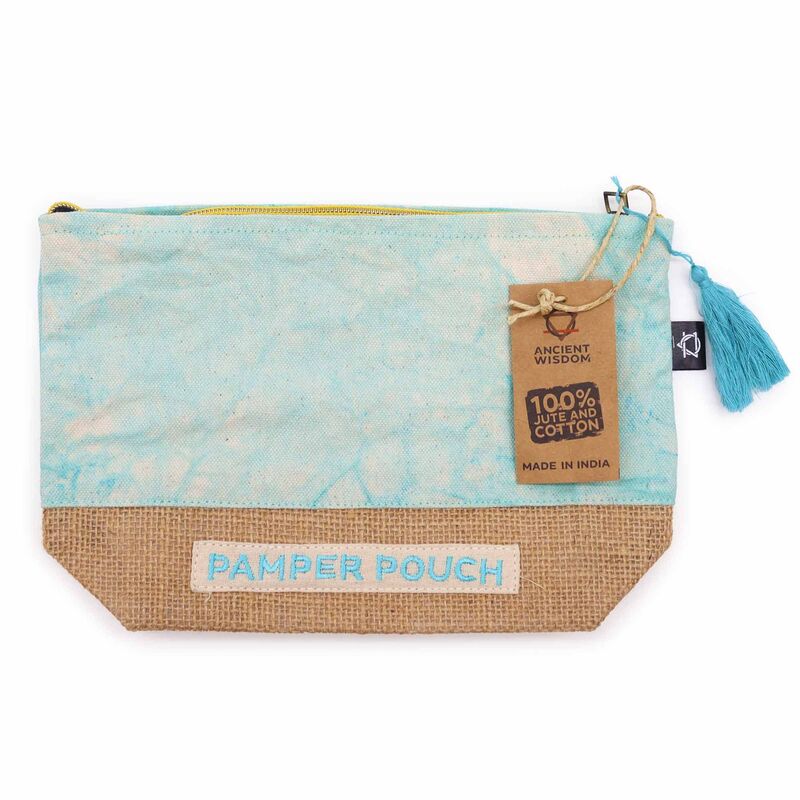 Blues Stonewash Pamper Pouch - Versatile Travel & Makeup Bag