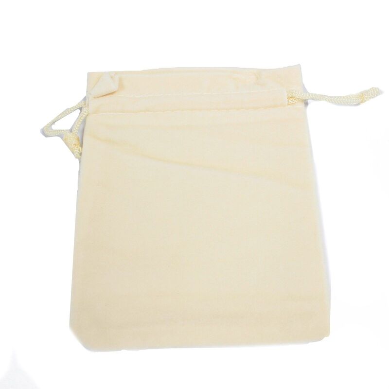 Ivory Velvet Pouches - 10x12cm - Soft Drawstring Gift Jewellery Bags