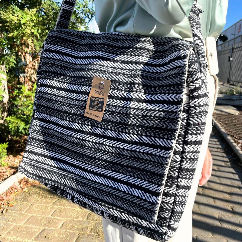 Soft Laptop Bag - Grey Stripe Pattern