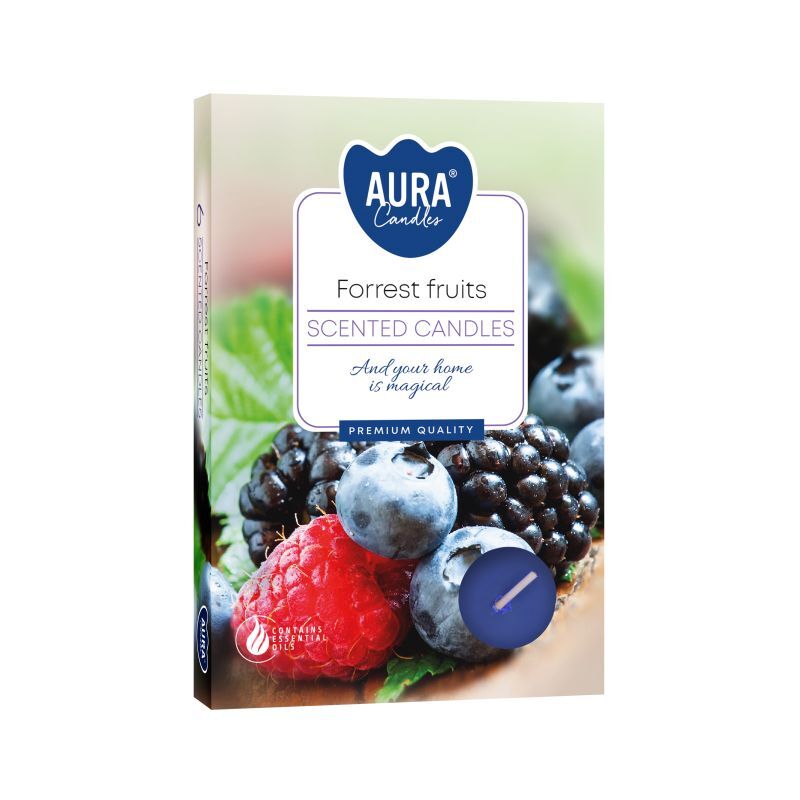 Set Of 6 Forest Fruits Scented Tealights - Long-lasting Burn Time