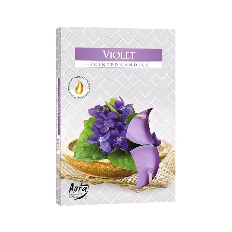 Scented Tealights - Violet Fragrance, Set Of 6