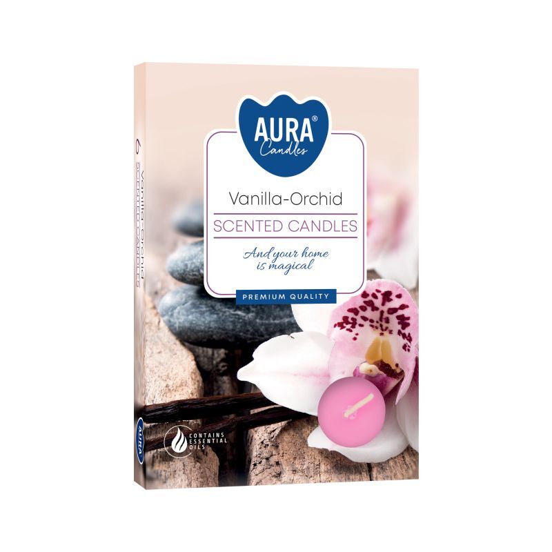 Vanilla & Orchid Scented Tealights Set Of 6 - Elegant Home Fragrance