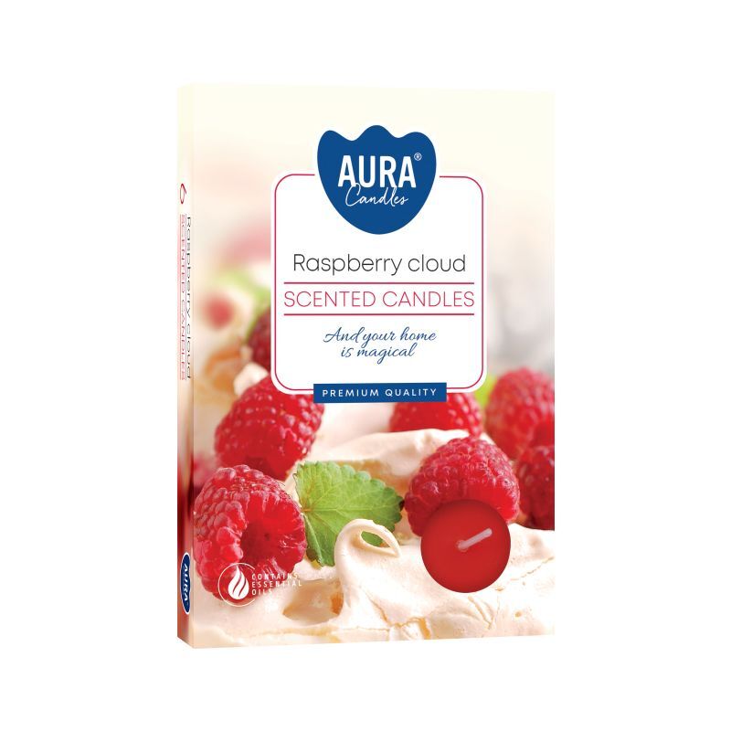 Set Of 6 Scented Tealights - Raspberry Cloud Fragrance