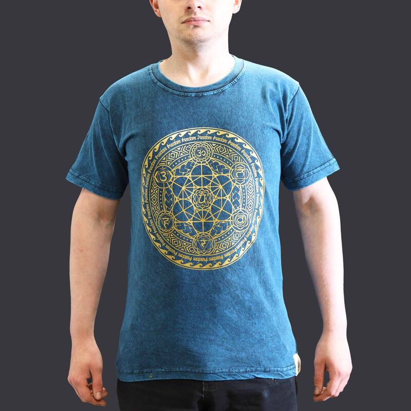 Stone Washed T-shirt - Small - Chakra Blue
