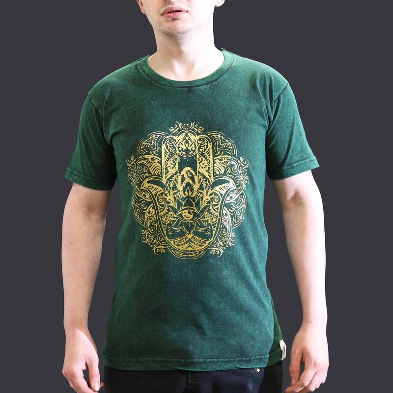 Stone-washed T-shirt - Small - Green