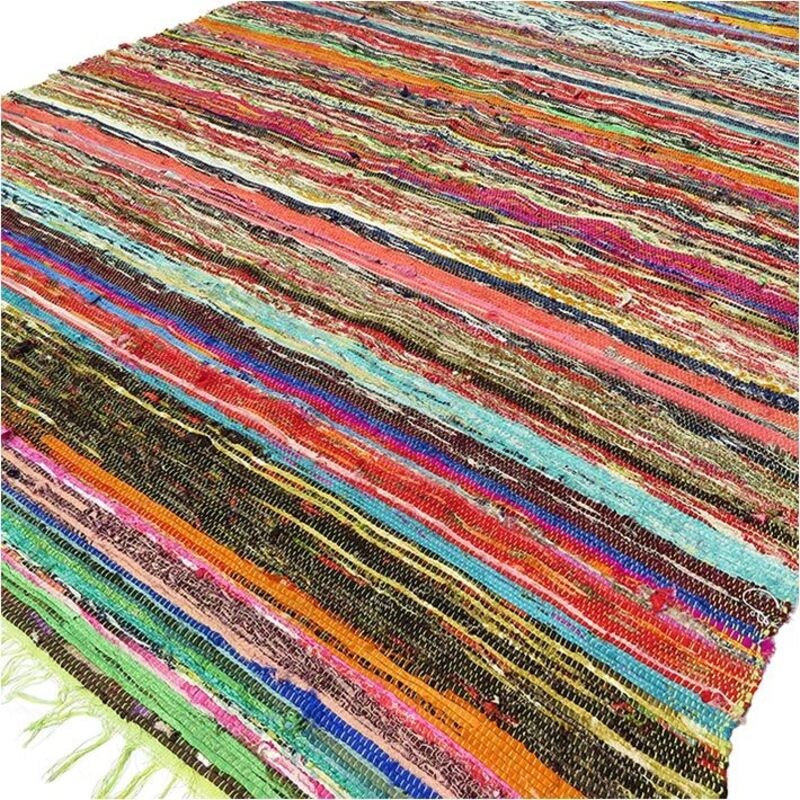 Luxury Rag Rug - Green - 151 X 90cm